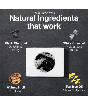 Lumin Men's Charcoal Body Soap - Premium Natural Cleansing Bar for All Skin Types - Best Activated Charcoal Soap for Men - Nourishing & Refreshing - Buy Online on GoSupps.com