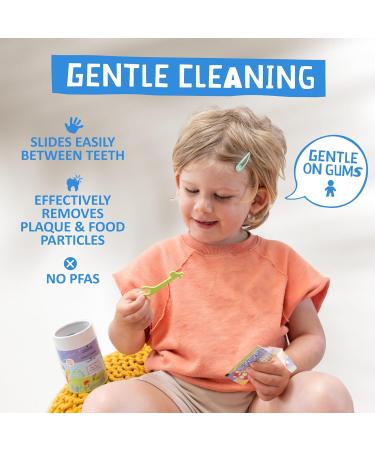 Jack N' Jill Kids Fairy Floss - Eco-Friendly Giraffe Handle Floss - 30 Pack - Easy Slide Recyclable Dental Care - Buy Online on GoSupps.com
