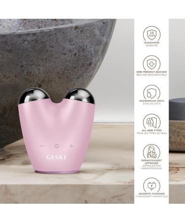 Geske SmartAppGuided Microcurrent Face-Lifter | 6-in-1 Anti-Aging Device for Facial Lifting & Jawline Training | Pink Double Chin Remover - Buy Online on GoSupps.com