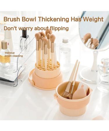 3-in-1 Silicone Makeup Brush Cleaning Mat | Drying Holder & Scrubber Tool | Cosmetic Brush Cleaner & Storage Stand - Orange - Buy Online on GoSupps.com