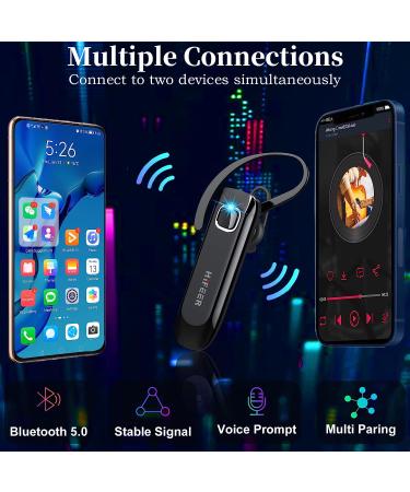 HIFEER Bluetooth Headset V5.0 - Hands-Free Earpiece with Mic, CVC8.0 Noise Cancelling - for Driving/Business/Office - iPhone Android Samsung - Black - Buy Online on GoSupps.com