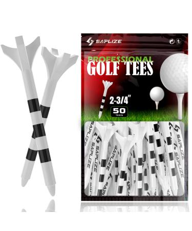 SAPLIZE Plastic Golf Tees Pack of 50/100(3-1/4"& 2-3/4"& 1-1/2" Available) Reduces Friction & Side Spin 4 Prongs Plastic Tees 2-3/4" ( 50pcs)