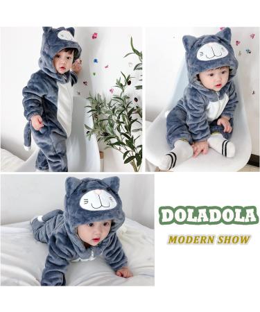 Doladola Unisex Baby Onesie 24-30 Months | Toddler Hooded Romper Outfit | Animal Cartoon Cat Design - Buy Online on GoSupps.com