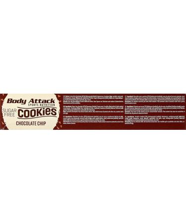 Body Attack Low Sugar Chocolate Chip Cookies 115g - Keto-Friendly Low Carb Diet Treats - International Shipping Available - Buy Online on GoSupps.com