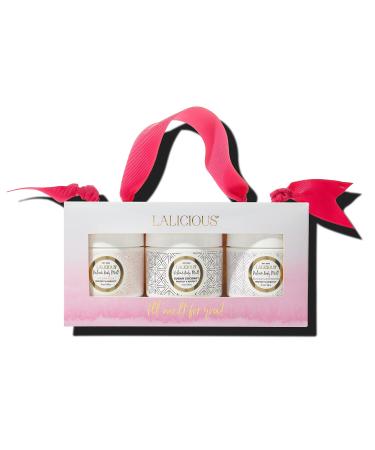 LaLicious Velour Body Melt Gift Set - 3-Piece Gel-to-Oil Body Moisturizer Skin Care Kit with Vitamin E & Macadamia Nut Seed Oil - Shave Oil Hand & Foot Mask Hair & Scalp Mask & More (3 Piece Kit)