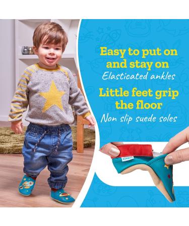 Soft Sole Leather Baby Shoes for Boys and Girls - Spaceship Design (0-6 Months) - Buy Online on GoSupps.com