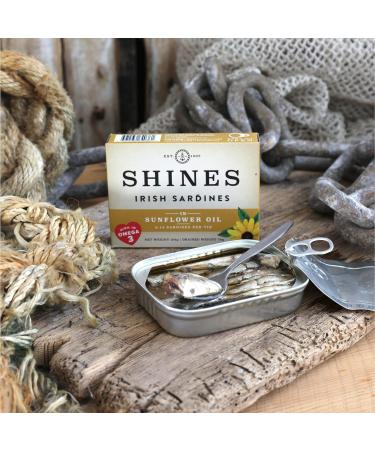 Pack of Shines Irish Tinned Sardines - 3 Flavours Tomato Sauce Olive Oil and Sunflower Oil - Pilchards - Low Carb and High Protein - Canned Fish High in Omega 3 - 3x 106g Cans - Buy Online on GoSupps.com