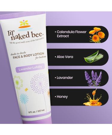 Lil Naked Bee Baby Lotion for Kids (8 oz) Lavender Lullaby Cheeks to Cheeks Face & Body Lotion for Hydrating & Moisturizing Skin - Buy Online on GoSupps.com