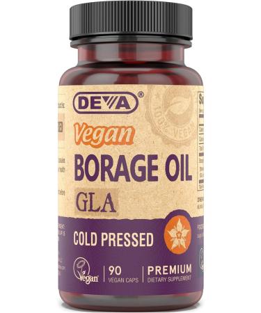 DEVA Vegan Vitamins Borage Oil 500mg Source of Omega-6 Fatty Acid GLA (Gamma linolenic Acid) Cold-Pressed & Unrefined 90 Tablets 1-Pack 90 Count (Pack of 1) - Buy Online on GoSupps.com
