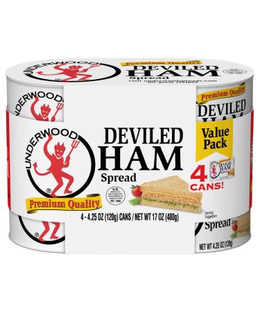 Underwood Deviled Ham Meat Spread, 4.25 Ounce (Pack of 4)