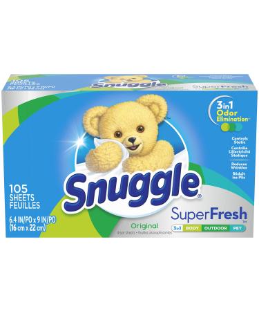 Snuggle Plus Super Fresh Fabric Softener Dryer Sheets with Static Control and Odor Eliminating Technology, 105 Count (Packaging May Vary), EverFresh 105 Count (Pack of 1)
