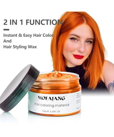 Temporary Orange Hair Color | Styling Pomade Wax for Men & Women | Perfect for Parties Cosplay & Halloween - 4.23 oz - Buy Online on GoSupps.com