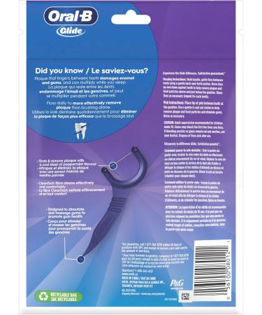 Oral-B Glide Floss Picks Whitening Dental Floss Radiant Mint 75 Count - Buy Online on GoSupps.com