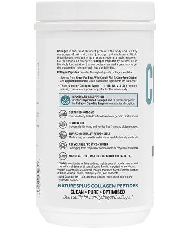 Nature's Plus Collagen Peptides 0.65 lb - Premium Hydrolyzed Protein Supplement for Skin & Joint Health - Buy Online on GoSupps.com