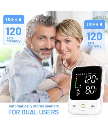 Automatic Digital Blood Pressure Monitor with Large Cuff, Led Display - 240 Memory, 2 Users - White - Buy Online on GoSupps.com