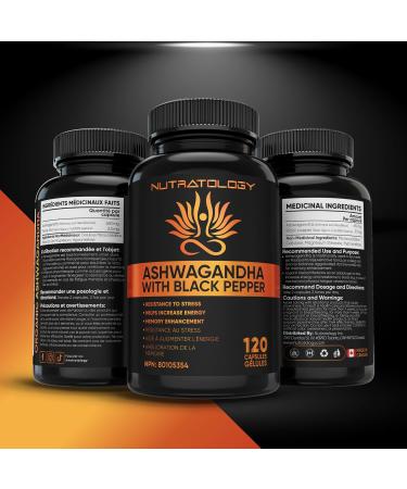 Organic Ashwagandha With Black Pepper For Improved Absorption. Resistant To Stress Increases Energy Levels & Supports Memory Enhancement - 650MG Ashwagandha Per Capsule - 120 Capsules 120 count (Pack of 1) - Buy Online on GoSupps.com