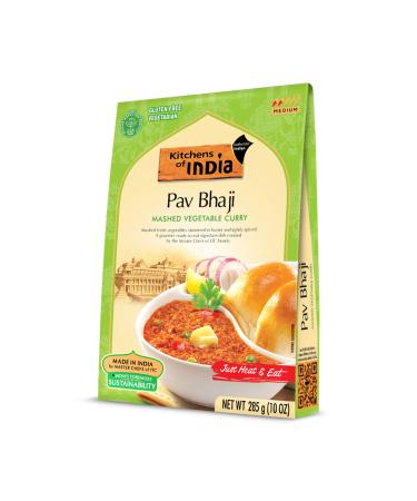 Kitchens Of India Ready To Eat Pav Bhaji, Mashed Vegtable Curry, 10-Ounce Boxes (Pack of 6) Mashed Vegetable 10 Ounce (Pack of 6)
