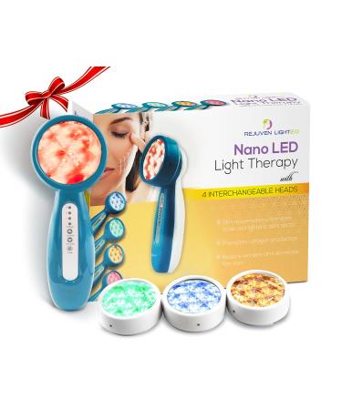 Lift Care Rejuven Light LED Light Therapy with 4 Interchangeable Heads Anti-Aging Device  Skin Rejuvenation  Lightens Dark Spots  Promotes Collagen and Reduce Wrinkles and Fine Lines