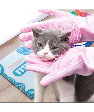 XFly Pet Grooming Gloves & Nursing Shoes for Cats - Bathing & Massaging Tool (Pink) | International Shipping Available - Buy Online on GoSupps.com