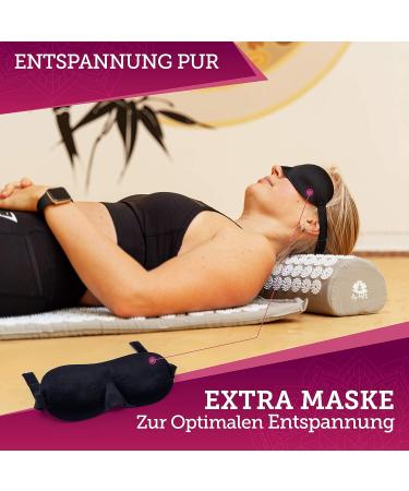 Acupressmate Acupressure Set - Shakti Matt for Back Pain Relief Includes Pillow Fitness Band Eye Mask & Carrying Bag - Gray - Buy Online on GoSupps.com