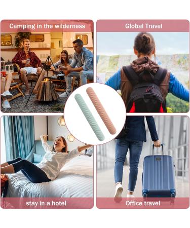 4 Pieces Toothbrush Case Set - Portable Storage Cover for Family & Travel - Plastic Toothbrush Etui in Pink & Green - Buy Online on GoSupps.com