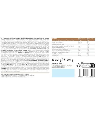 Foodspring Vegan Protein Bar - Hazelnut Amaranth (12 x 60g) | Herbal Low Sugar & High Protein Snack - Buy Online on GoSupps.com