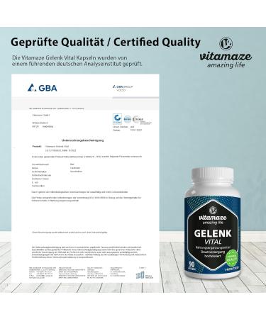 Joint Vitality Capsules - High Dose Glucosamine Chondroitin Hyaluronic Acid & MSM - 90 Natural Supplements Made in Germany - Buy Online on GoSupps.com