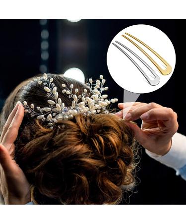 6-Pack Metal U Shaped Hairpins - French Hair Pin Set for Updo Chignon - Hair Accessories for Women and Girls (Gold/Silver) - Buy Online on GoSupps.com