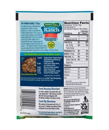 Hidden Valley Spicy Ranch Salad Dressing & Seasoning Mix (Pack of 4) - 1 oz Packets - Buy Online on GoSupps.com