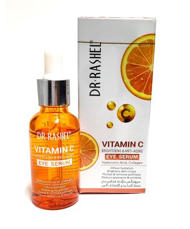 Dr Rashel Vitamin C Eye Anti - Aging Serum Essence | Hyaluronic Acid and Collagen  Reduce Wrinkles  Remove Dark circles & Puffiness  Size (1.01 oz)