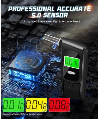 2026 Upgraded Breathalyzer Portable Alcohol Breathalyzer Tester LCD Digital Display 10 Mouthpieces - Buy Online on GoSupps.com