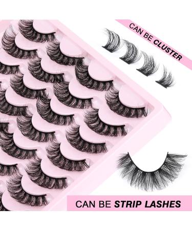 Yawamica Cat Eye 16MM Wispy False Eyelashes - Natural Fluffy D Curl Extension Look - 16 Pairs Pack - Buy Online on GoSupps.com