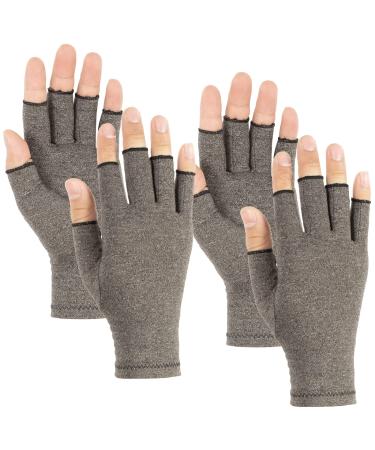 2 Pairs Compression Arthritis Gloves for Women & Men (Medium)