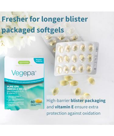 Igennus Vegepa Omega 3 Wild Fish Oil & Evening Primrose Oil Blend, 560 mg EPA Plus GLA, 60 Small Softgels Unflavored 60 Count (Pack of 1) - Buy Online on GoSupps.com