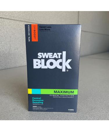 SweatBlock Antiperspirant Wipes - Maximum Clinical Strength - Treat Hyperhidrosis & Excessive Sweating for Men Women & Teens - up to 7 Days Protection Per Wipe - Dermatologist Tested - 20 Wipes 20 Count - Buy Online on GoSupps.com