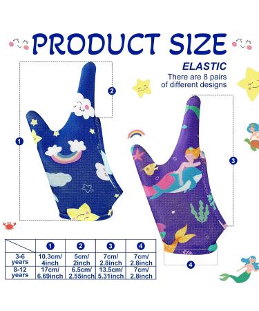 16 Pcs Kids Thumb Sucking Gloves - Breathable Thumb Guard for Nail Biting - Cute Finger Stopper - 8 Styles Available - Ages 3-6 Years - Buy Online on GoSupps.com