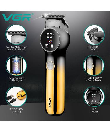 VGR Men's Electric Beard Trimmer with Turbo Mode and Precision Ceramic Blades - Buy Online on GoSupps.com