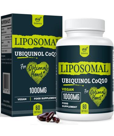 Vegan Liposomal Ubiquinol CoQ10 1000 mg - High Bioavailability Heart Health Support Statin Users' Choice