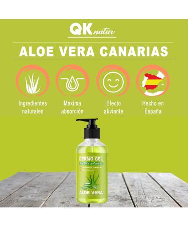 QKnature DERMO GEL ALOE VERA DE CANARIAS BIO Soothing effect nourishes and hydrates the skin Natural hydration for face and body 250 ml - Buy Online on GoSupps.com