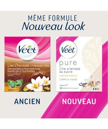 Veet PURE - Cire Chaude au Sucre et Vanille - Epilation Sans Bande - Lot de 3 x 250ml - Buy Online on GoSupps.com