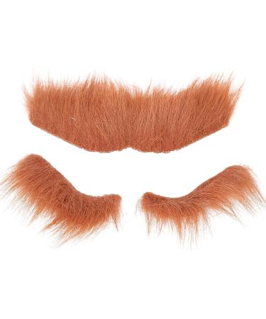 fake moustache Self Adhesive Beard Eyebrow Set for Costume Festivals - Easy to Use and Remove Brown Suitable for Adults and Children - Buy Online on GoSupps.com