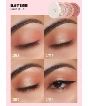 Kaja Beauty Bento Collection - 16 Peach Madeline Bouncy Eyeshadow Trio | Nude Peach Tone | Vegan & Cruelty-Free - Buy Online on GoSupps.com