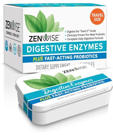 Zenwise Health Digestive Enzymes Plus Prebiotics & Probiotics Supplement Travel Size Daily Digestion + Immune Support for Occasional Gas Gut Bloating & Irregularity (45 Count) (Pack of 3) - Buy Online on GoSupps.com