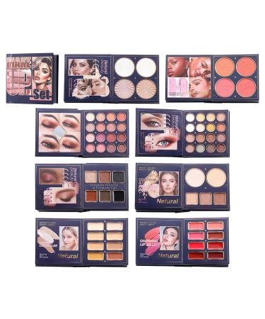 Makeup Palette | Long-Lasting Blush Concealer and Contour | Multicolored Face and Eye Makeup Set - For Face Eyes Lips