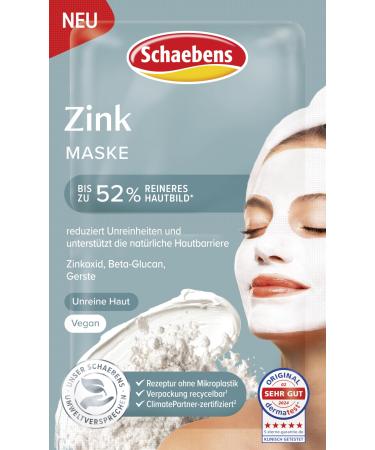 Schaebens Zinc cream mask reduces impurities and supports the natural skin barrier with zinc oxide betaglucan and barley for impure skin