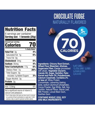 Fiber One 70 Calorie Chocolate Fudge Brownie Snack Bars - 6 ct (Pack of 8) - Buy Online on GoSupps.com