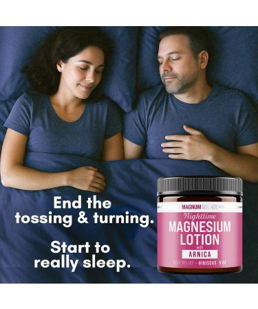 Magnum Solace Nighttime Magnesium Lotion with Arnica Soothing Relief & Relaxation Highly Concentrated Magnesium for Muscles & Joints Apply to Legs or Feet Before Bed Skin-Friendly - Buy Online on GoSupps.com