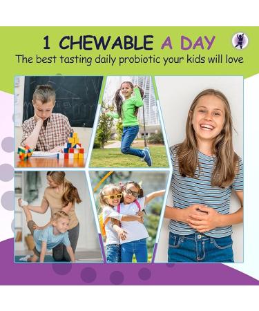 Kids Probiotic Supplement Daily Support for Kid's Gut Immune Brain & Whole Body Health 15 Strains 5 Billion CFU  Organic Prebiotic Apple Fiber 30 Chewable Mixed Berry Flavor (2 Pack) - Buy Online on GoSupps.com