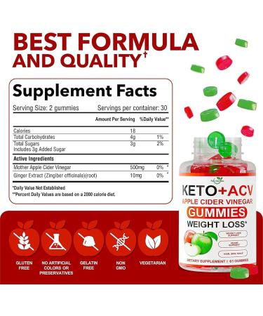 Nutribolidos Keto ACV - Apple Cider Vinegar - 61 GUMMIES - Buy Online on GoSupps.com