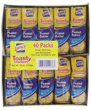 Lance Toasty Peanut Butter Sandwich Crackers (40 ct.) vevo 2.2 Pound (Pack of 40)